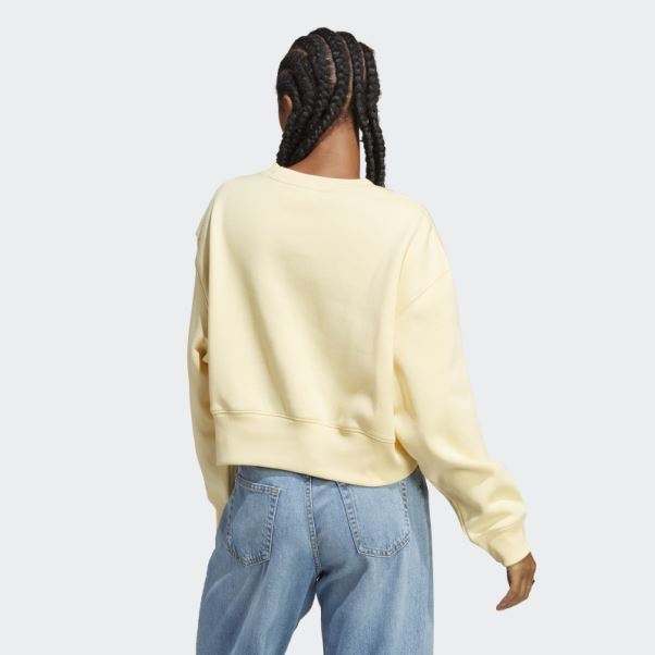 Sweat Adicolor Essentials Crew Jaune Adidas