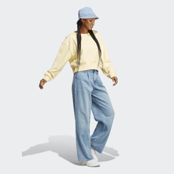 Sweat Adicolor Essentials Crew Jaune Adidas