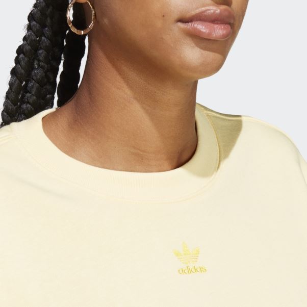 Sweat Adicolor Essentials Crew Jaune Adidas