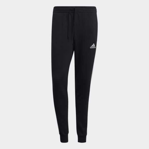 Adidas Pantalon De Jogging Ajusté Noir En Molleton à 3 Bandes
