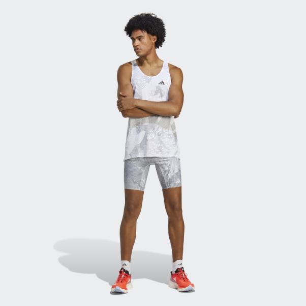 Débardeur Adizero Blanc Adidas