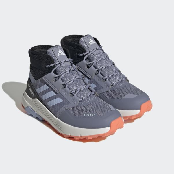 Terrex Trailmaker Mid Rain.rdy Chaussures De Randonnée Argent Violet Adidas