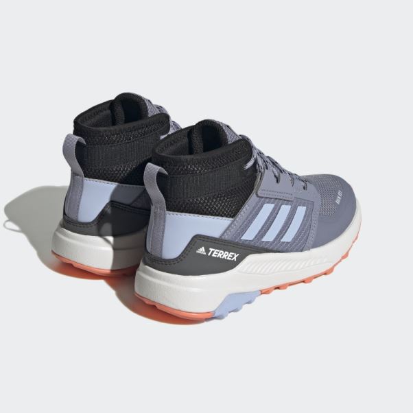 Terrex Trailmaker Mid Rain.rdy Chaussures De Randonnée Argent Violet Adidas