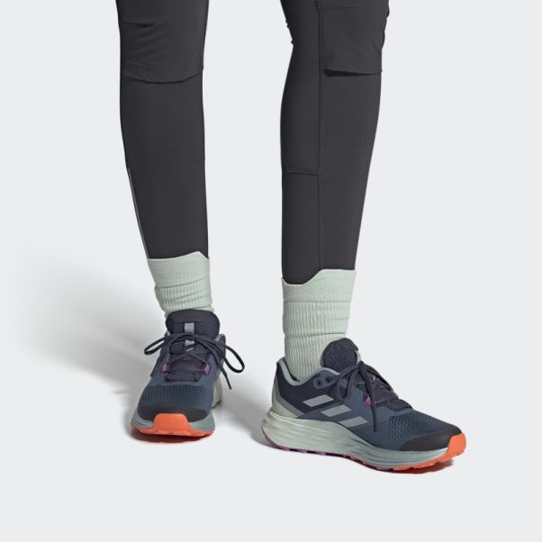 Acier Terrex Deux Flux Chaussures De Course Sur Sentier Adidas