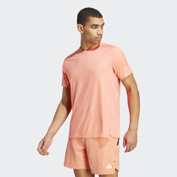 T-shirt D'entraînement Imprimé Pu Corail Adidas