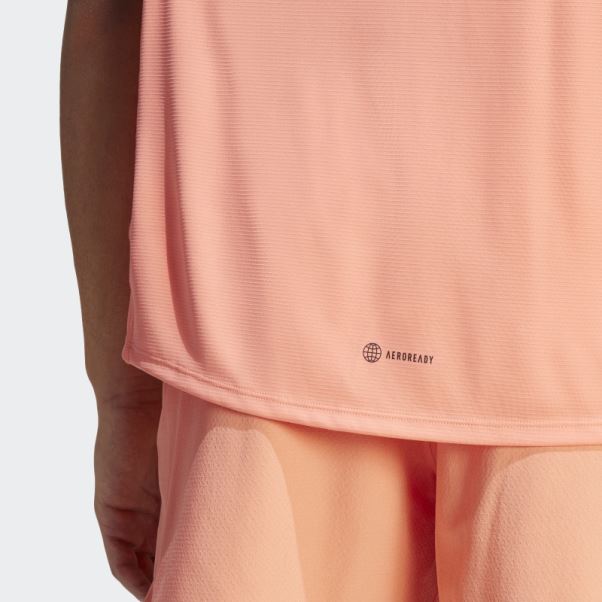 T-shirt D'entraînement Imprimé Pu Corail Adidas