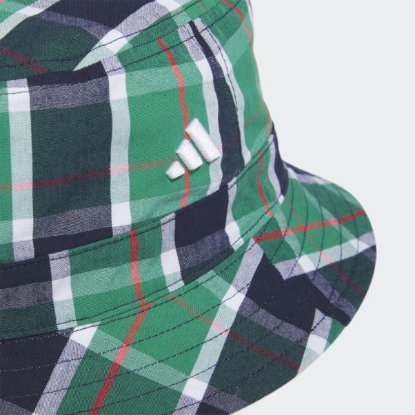 Bob De Golf Réversible à Carreaux Adidas Blanc