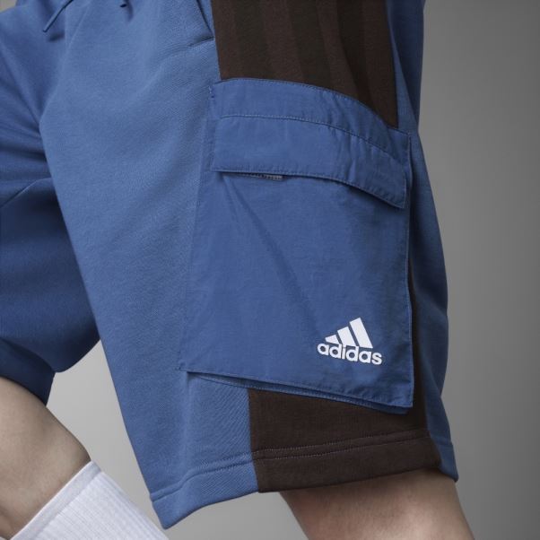 Adidas Short En Molleton Colorblock Acier