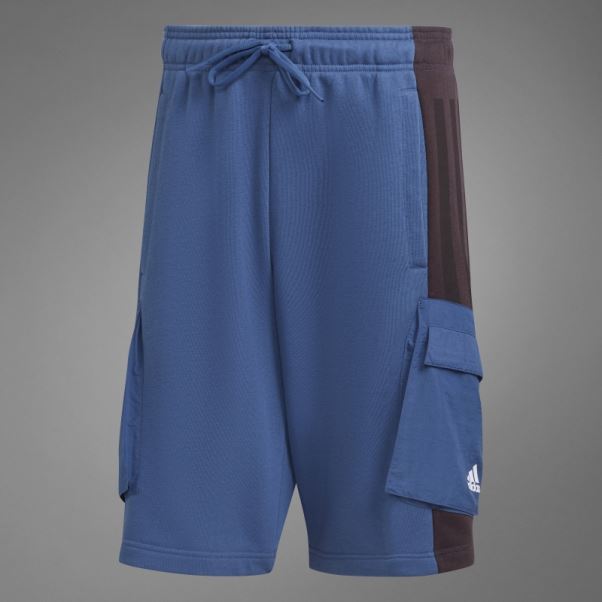 Adidas Short En Molleton Colorblock Acier