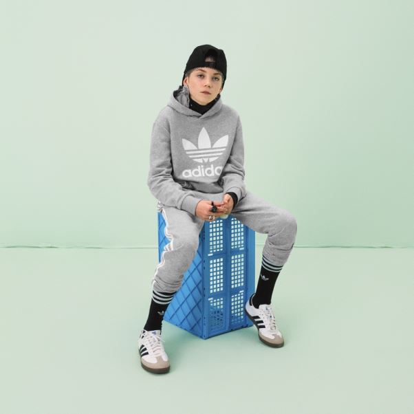 Pantalon 3 Bandes Adidas Gris Moyen