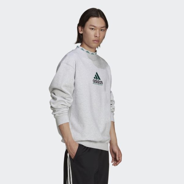 Sweat Ras Du Cou Eqt Archive Gris Clair Chiné Adidas