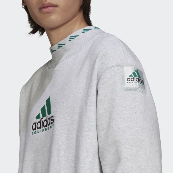 Sweat Ras Du Cou Eqt Archive Gris Clair Chiné Adidas