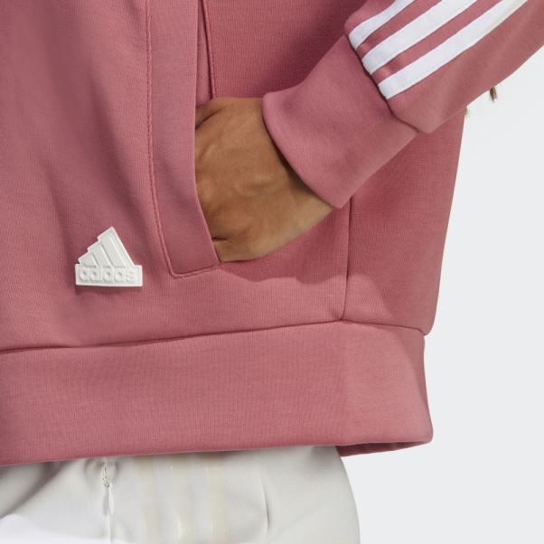 Adidas Future Icon 3-stripes Full-zip Sweat à Capuche Rose
