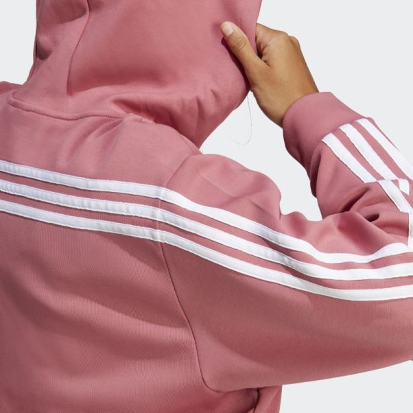 Adidas Future Icon 3-stripes Full-zip Sweat à Capuche Rose