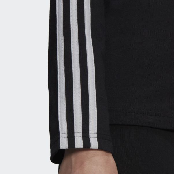 T-shirt à Manches Longues à 3 Bandes Essentials Adidas Noir
