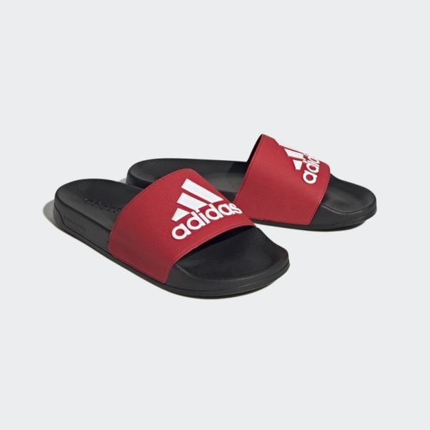 Adilette Toboggans De Douche Adidas écarlate