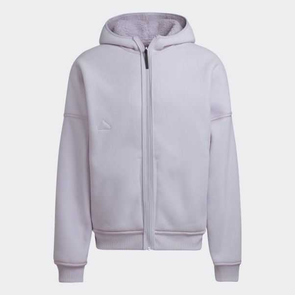 Sweat Adidas Polaire Entièrement Zippé Silver Dawn