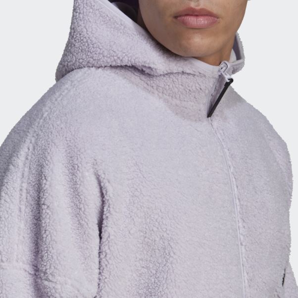 Sweat Adidas Polaire Entièrement Zippé Silver Dawn