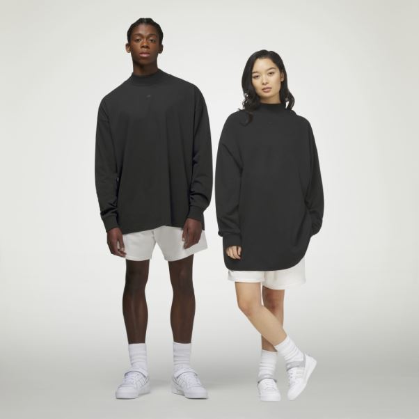 Adidas Basketball T-shirt à Manches Longues Noir Mode