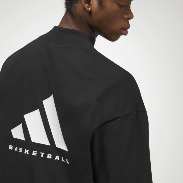 T-shirt à Manches Longues Adidas Basketball Noir Mode