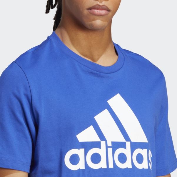 T-shirt Essentiel En Jersey Avec Gros Logo Bleu Adidas