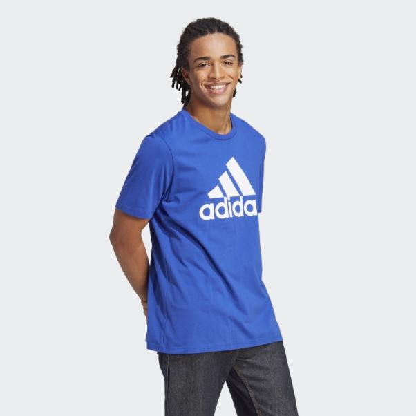 Essentials Maillot Simple Gros Logo T-shirt Adidas Bleu