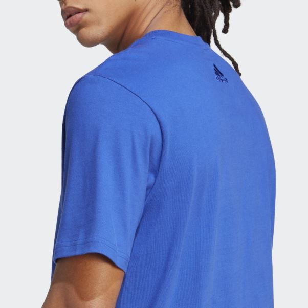 Essentials Maillot Simple Gros Logo T-shirt Adidas Bleu