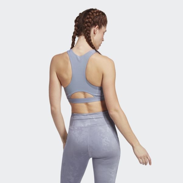 Soutien-gorge De Course à Maintien Moyen Argenté Violet Adidas