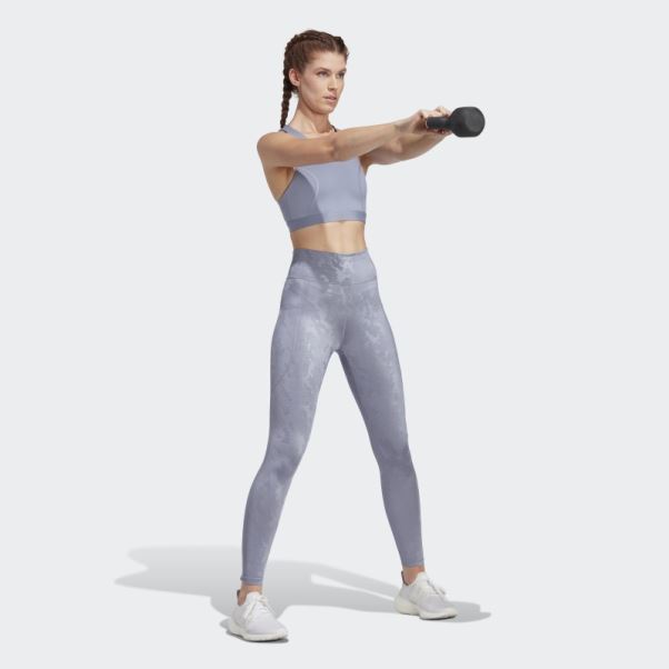 Soutien-gorge De Course à Maintien Moyen Argenté Violet Adidas