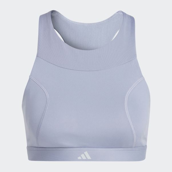 Soutien-gorge De Course à Maintien Moyen Argenté Violet Adidas