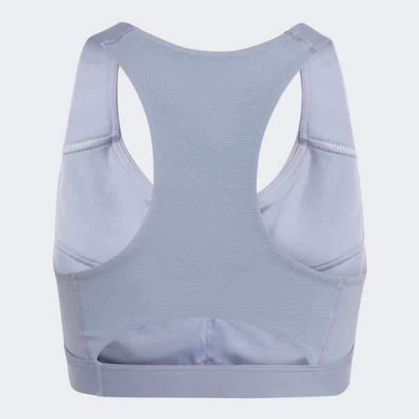 Soutien-gorge De Course à Maintien Moyen Argenté Violet Adidas