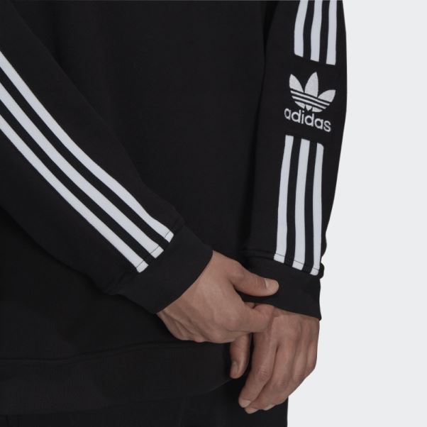 Sweat Adidas Noir Adicolor Classics Lock-up Trèfle Ras Du Cou