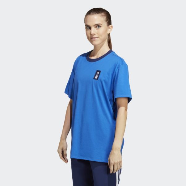 T-shirt Bleu Italie Adidas
