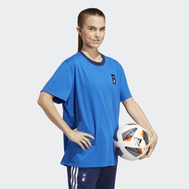 T-shirt Bleu Italie Adidas