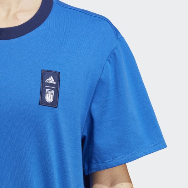 T-shirt Bleu Italie Adidas