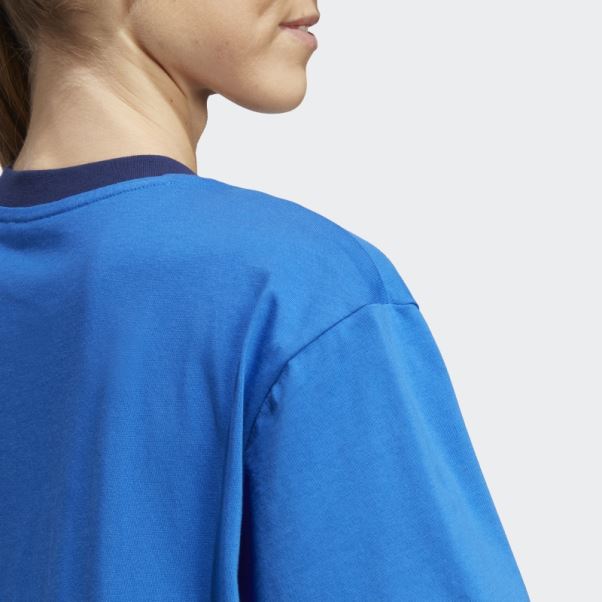 T-shirt Bleu Italie Adidas