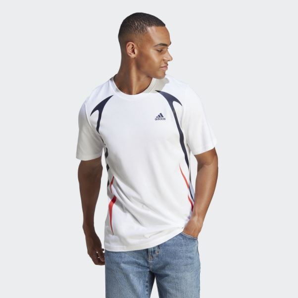 Tee Shirt Colour Block Blanc Adidas