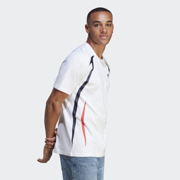 Tee Shirt Colour Block Blanc Adidas