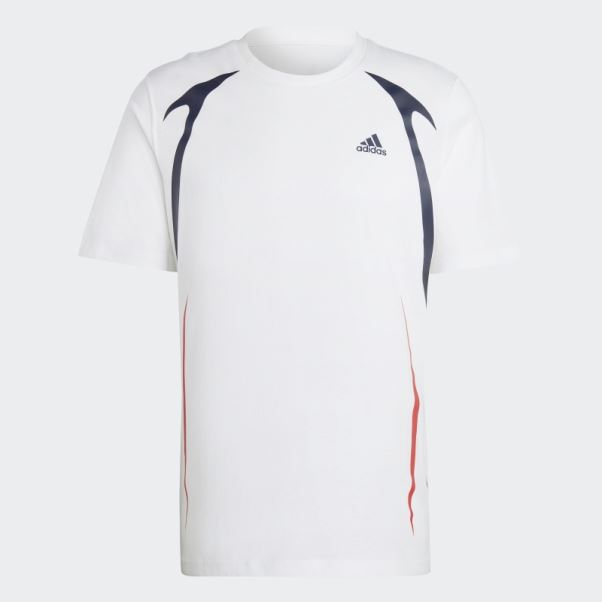 Tee Shirt Colour Block Blanc Adidas