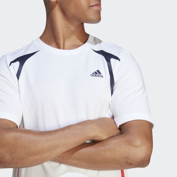 Tee Shirt Colour Block Blanc Adidas