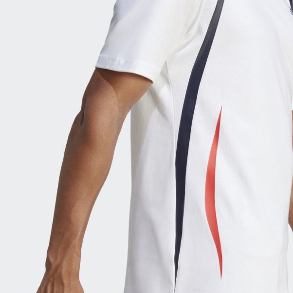 Tee Shirt Colour Block Blanc Adidas