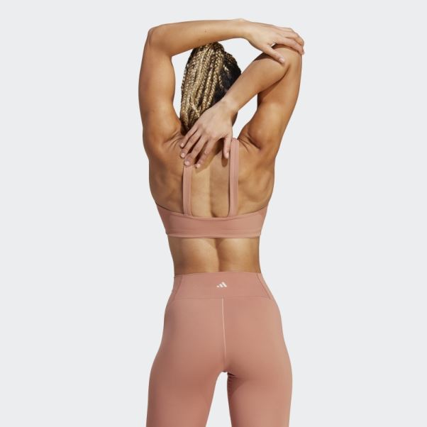 Soutien-gorge à Maintien Moyen Argile Coreflow Luxe Studio Adidas Mode
