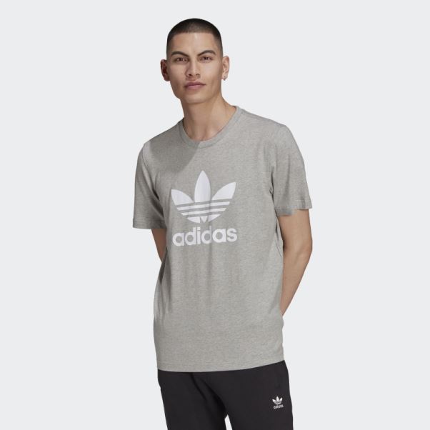Tee Shirt Adicolor Classics Trefoil Gris Moyen Adidas