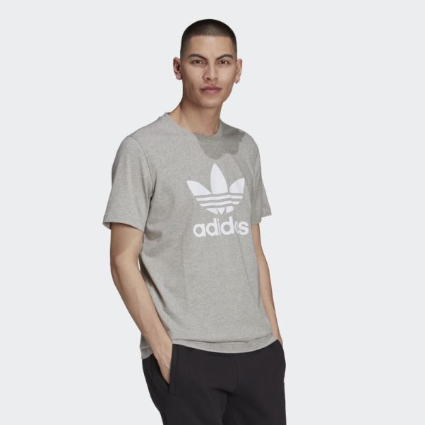 Tee Shirt Trèfle Adidas Adicolor Classics Gris Moyen