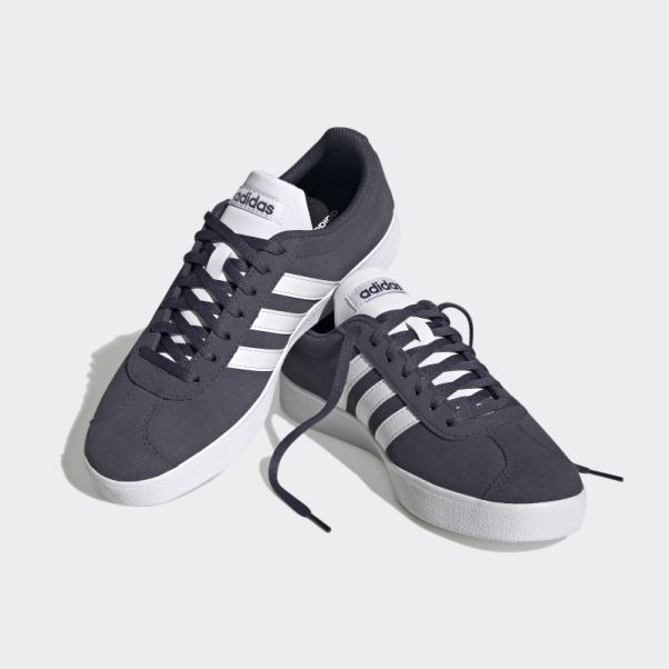 Chaussures Vl Court 2.0 En Daim Bleu Marine Adidas