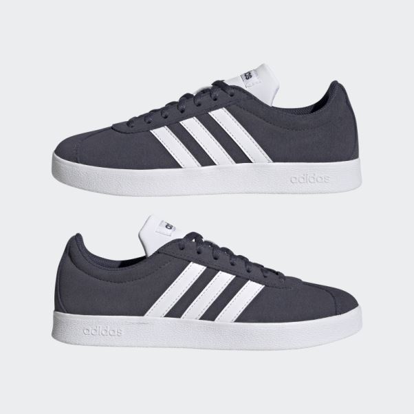 Chaussures Vl Court 2.0 En Daim Bleu Marine Adidas