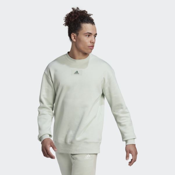 Sweat à épaules Tombantes En Molleton De Coton Essentials Feelvivid Adidas Vert