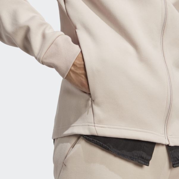 Sweat à Capuche Entièrement Zippé Conçu Pour Gameday Adidas Taupe