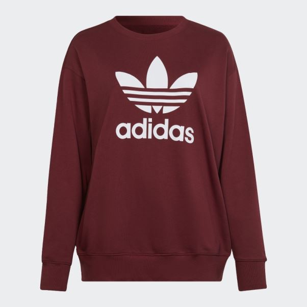 Sweat Adidas Trèfle Crew (taille Plus) Rouge