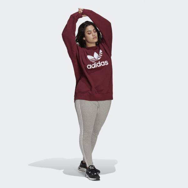 Sweat Adidas Trèfle Crew (taille Plus) Rouge